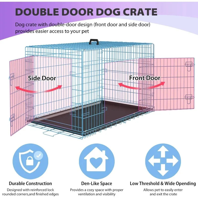 48 inch Foldable Metal Dog Crate