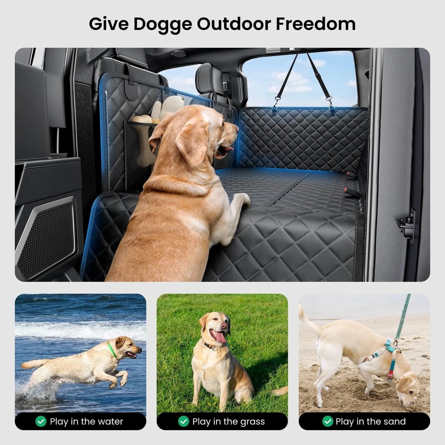 Truck Seat Cover for Back Seat for 2-4 Large Dogs