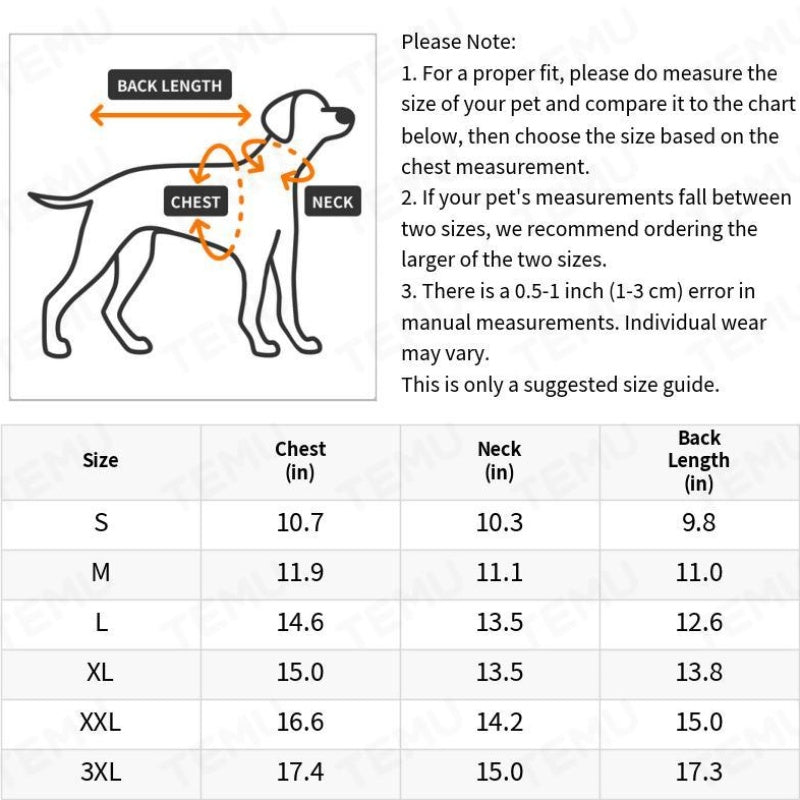 Lightweight Warm Pet Suit for Small & Medium Dogs