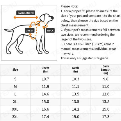 Lightweight Warm Pet Suit for Small & Medium Dogs