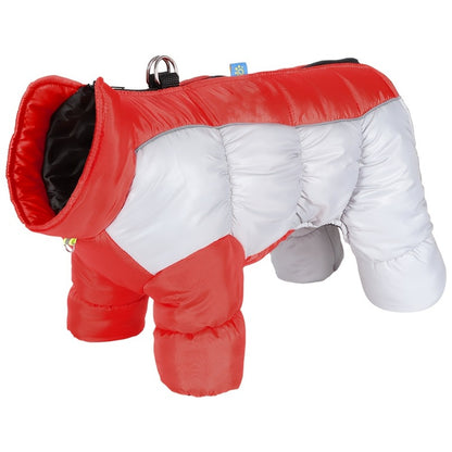 Dog Jacket with Hood-Like Turtleneck & Full-Leg Coverage