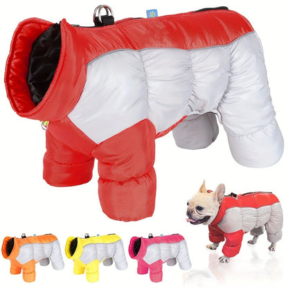 Dog Jacket with Hood-Like Turtleneck & Full-Leg Coverage