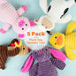 5 Pack of Plush Dog Squeaky Toys