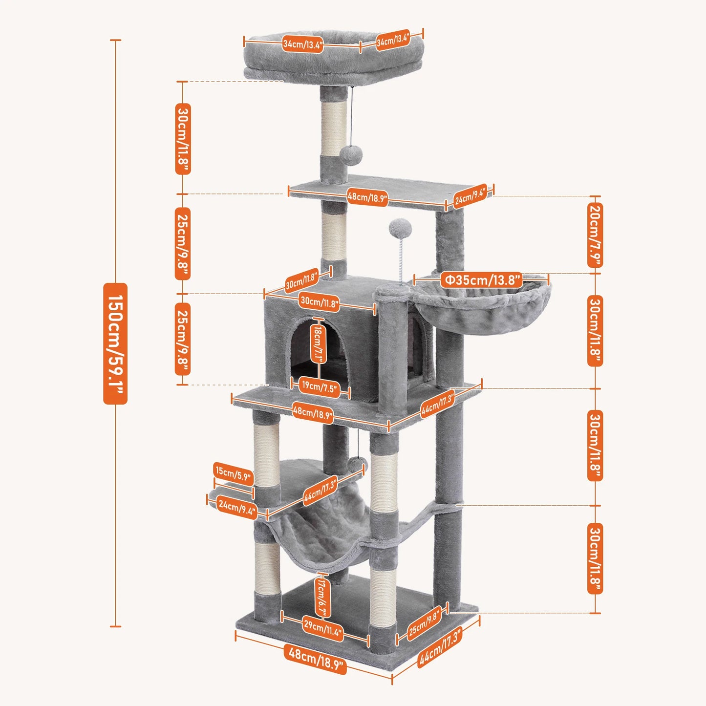 Multi-Level Tower Cat Tree House