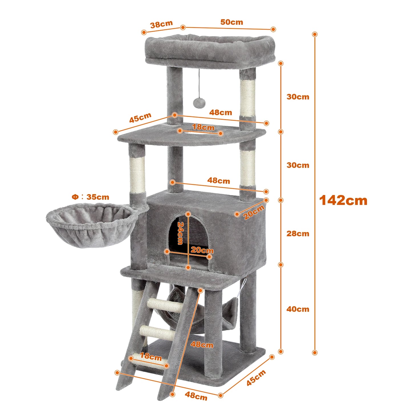 Multi-Level Tower Cat Tree House