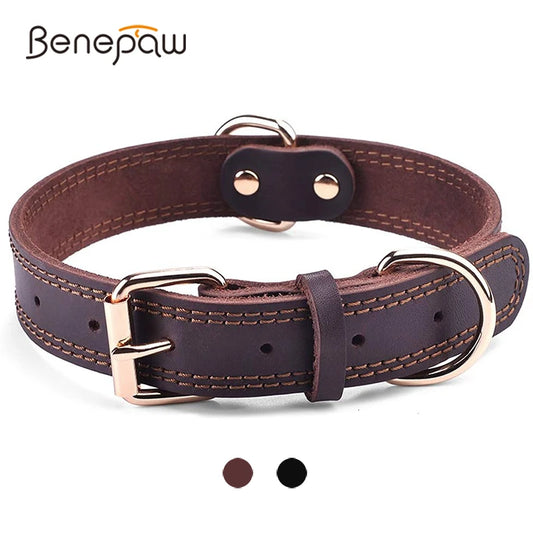 Genuine Vintage Leather Dog Collar