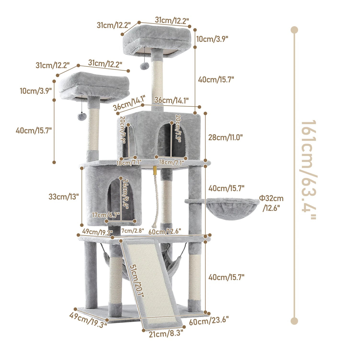 Multi-Level Tower Cat Tree House