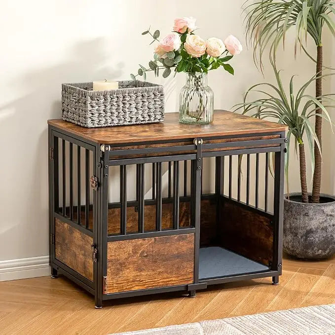 32 Inch Dog Crate Furniture with Cushion for Large Medium Dogs