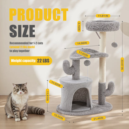 33IN Multi-Level Cat Tree Tower