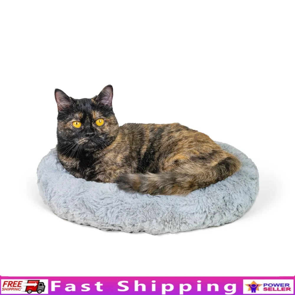 Faux Fur Self Warming Cat Bed