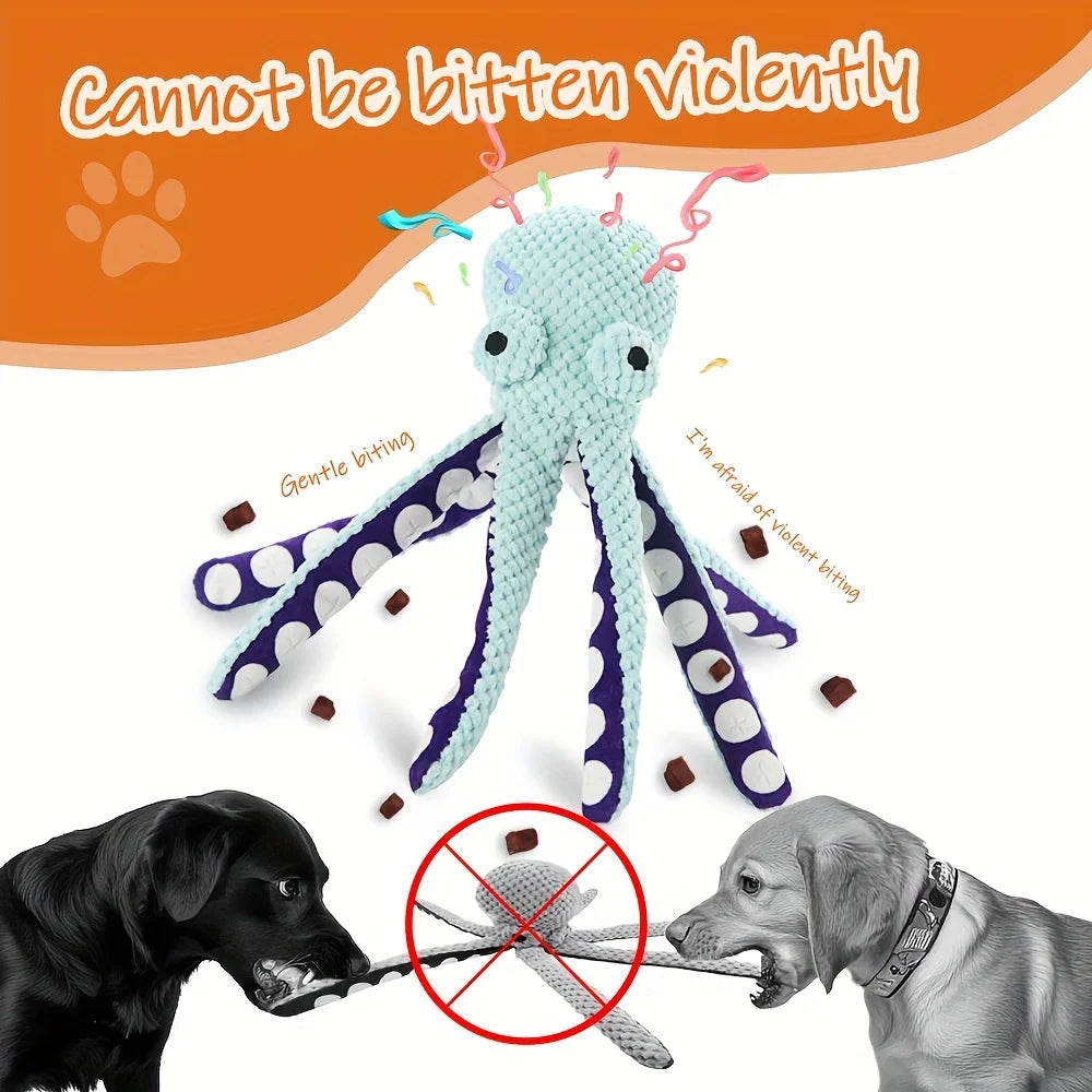 Octopus Shape Plush Dog Toy