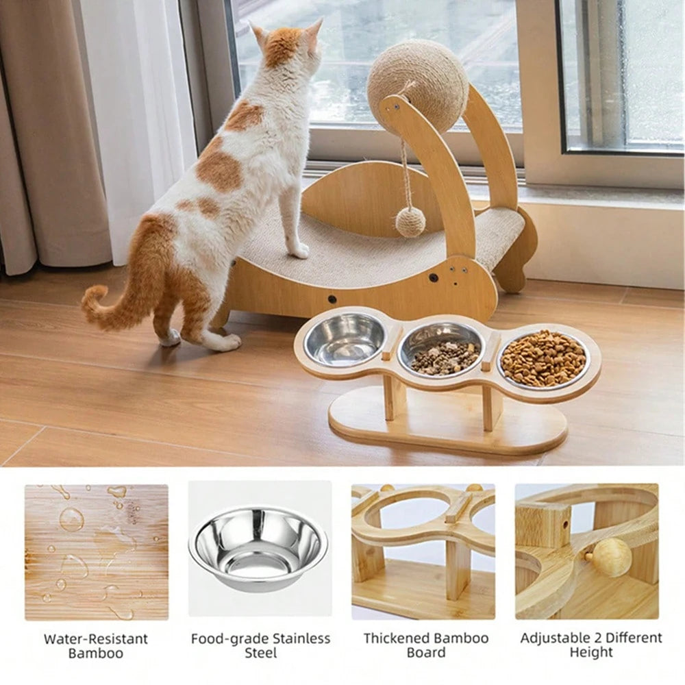 Raised Food Bowl with 15-Degree Tilt