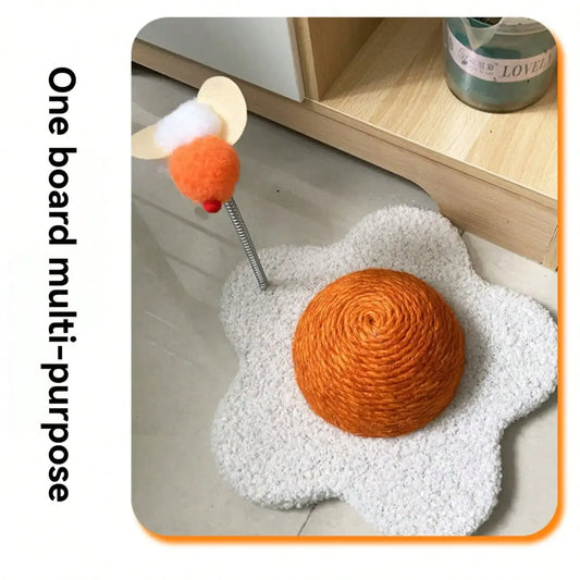 White Flower Cat Scratching Post