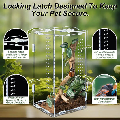 Acrylic Transparent Reptile Terrarium Habitat Breeding Box