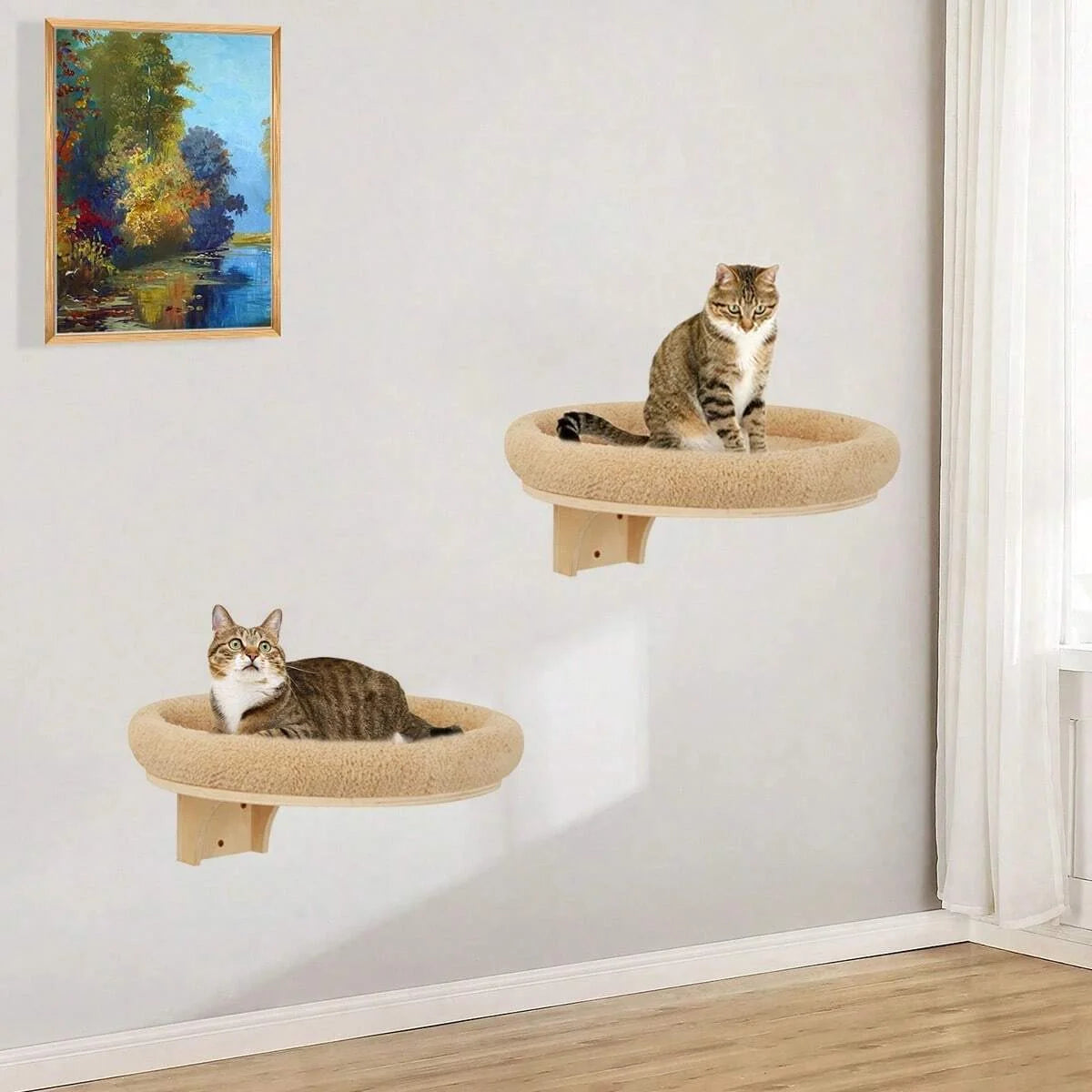 Wall Mounted Solid Wooden Furniture Climbing Ladder for Cats
