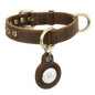 Luxury Genuine Leather "Crazy Horse" Dog Collar with Air-Tag
