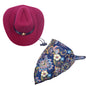 2 Pcs Pet Cowboy Hat & Bandana Set for Dogs and Cats