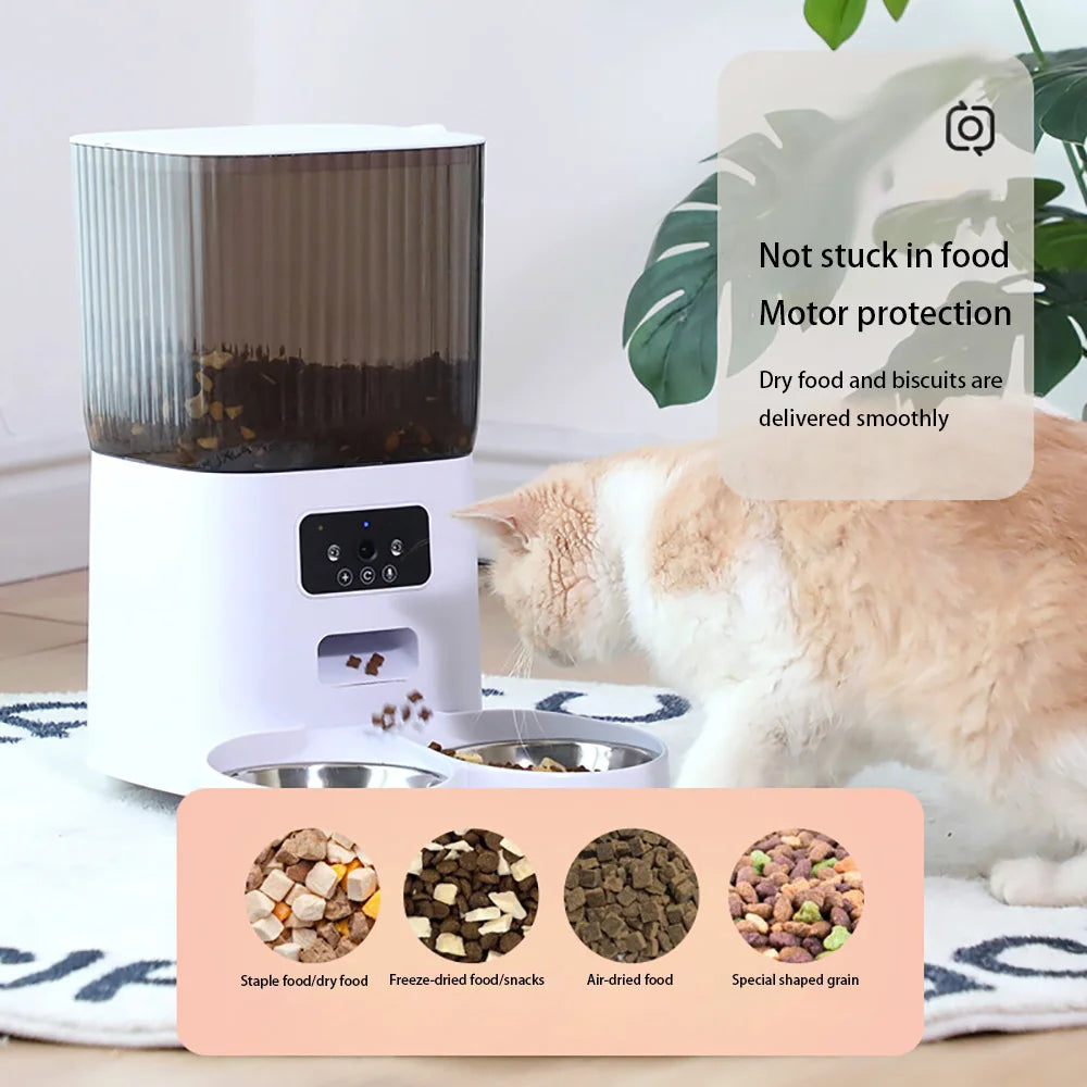 Smart Automatic Cat Feeder with Camera and Voice Recorder