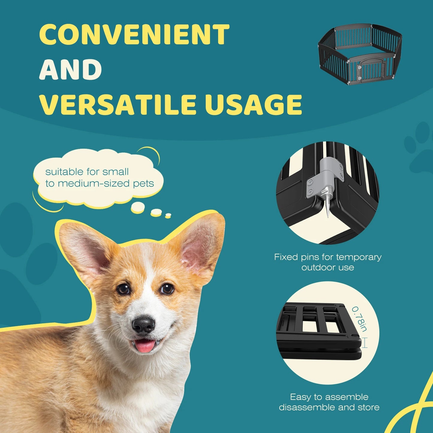 Plastic 6 Panel Dog Playpen