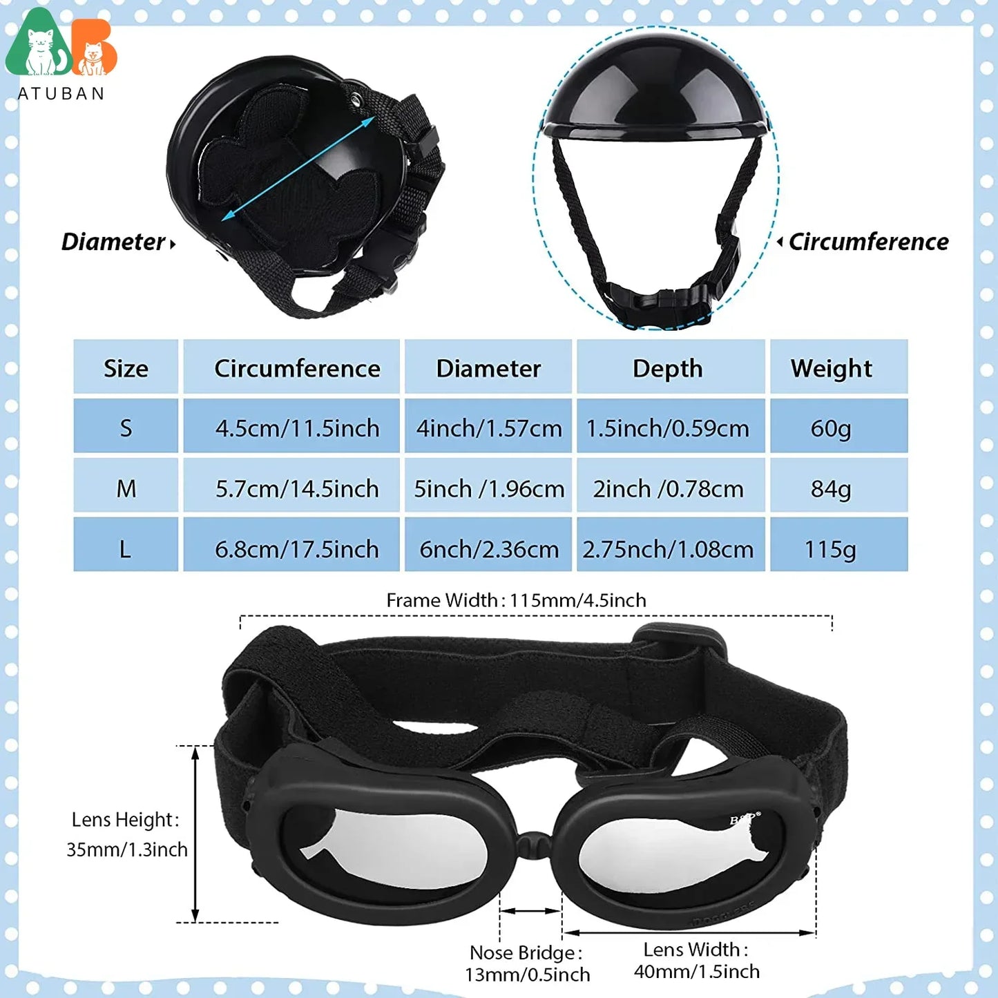 Small Dog Helmet With Goggles