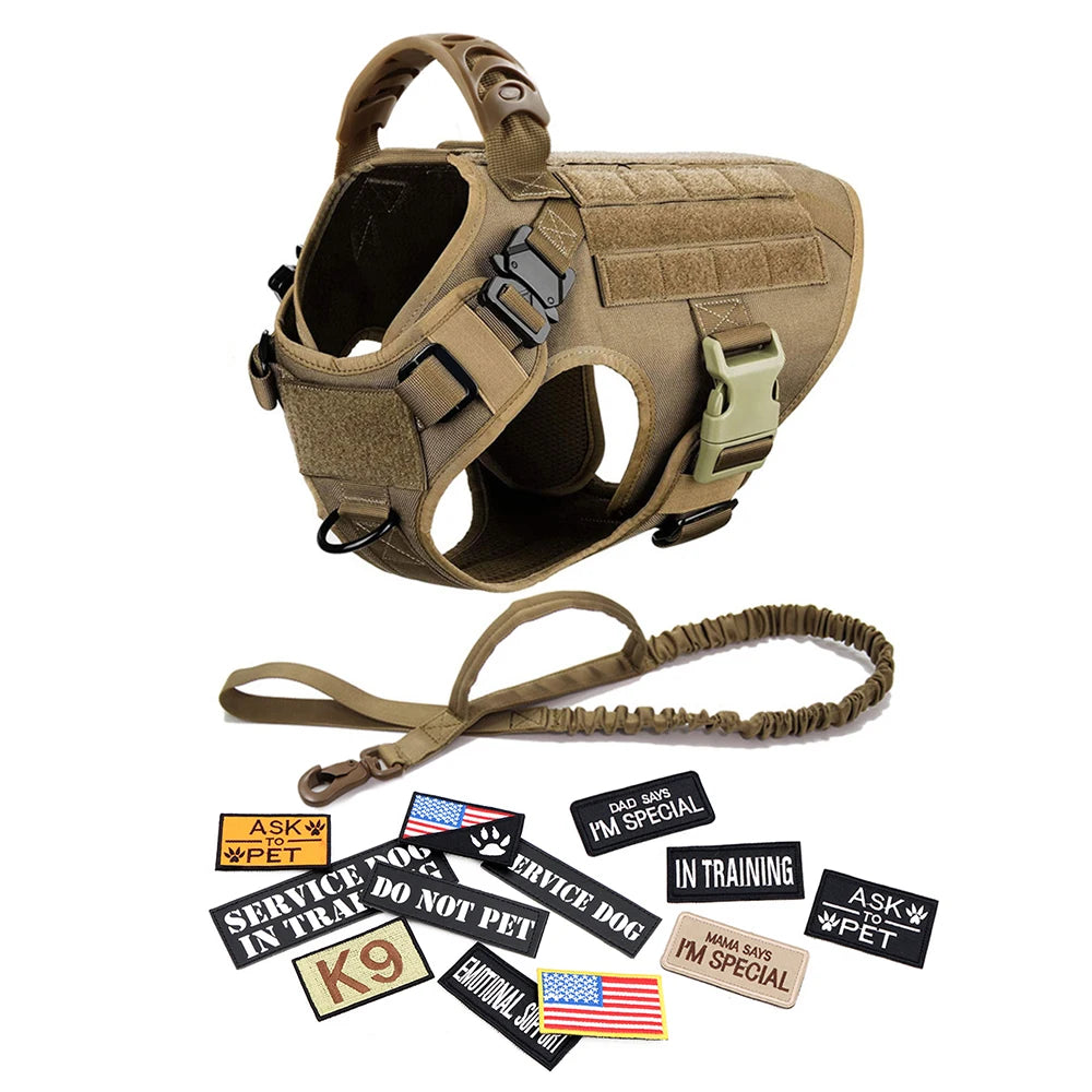 Military Style Large Dog Harness Collar