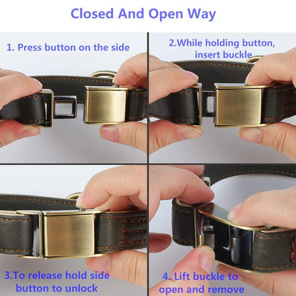 Genuine Crafted Leather Dog Collar