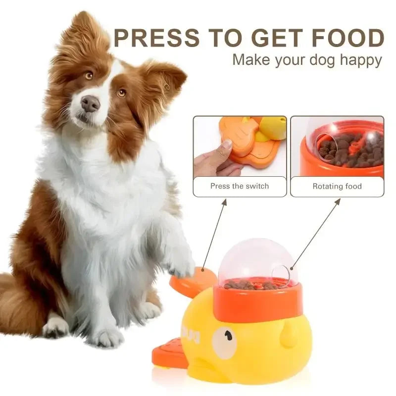 Cartoon Duck Design Slow Food Pet/Snack Feeder