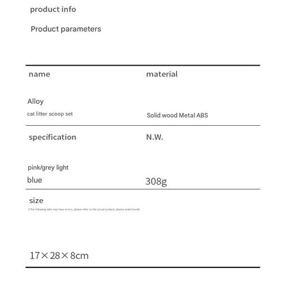 Metal Cat Litter Shovel with Wooden Handle