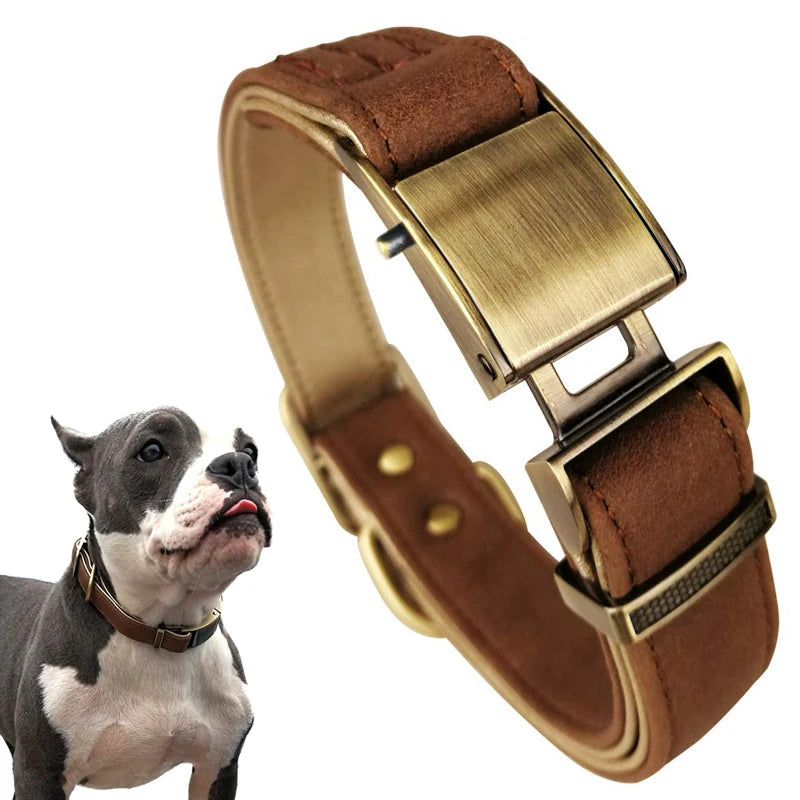Genuine Crafted Leather Dog Collar