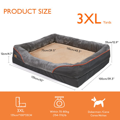 L  XL 2XL 3XL Super Soft Orthopedic Foam Pet Bed