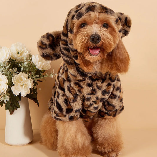 Leopard Dog Hoodie With Ears