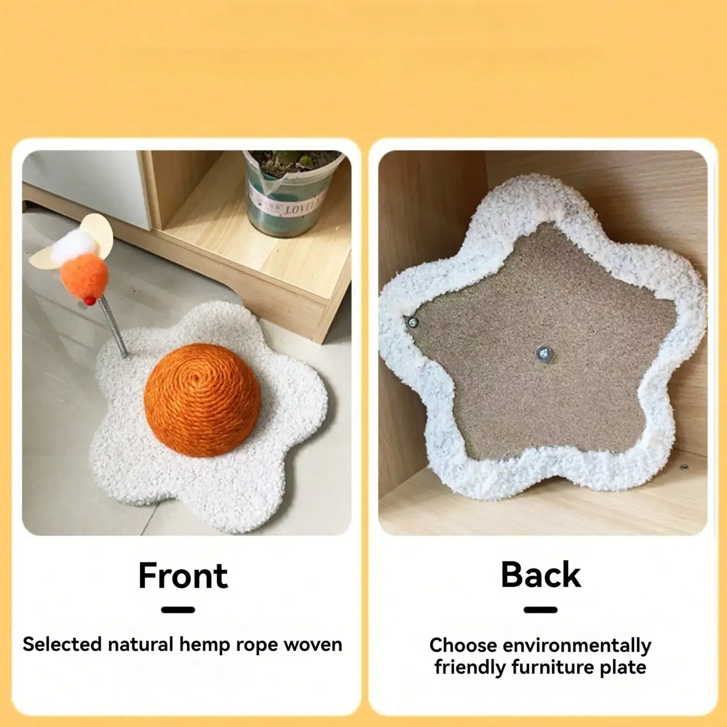 White Flower Cat Scratching Post