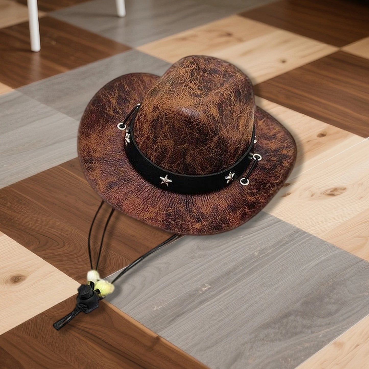 Western Style Pet Cowboy Hat with Bandana Set