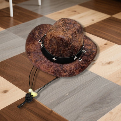 Western Style Pet Cowboy Hat with Bandana Set