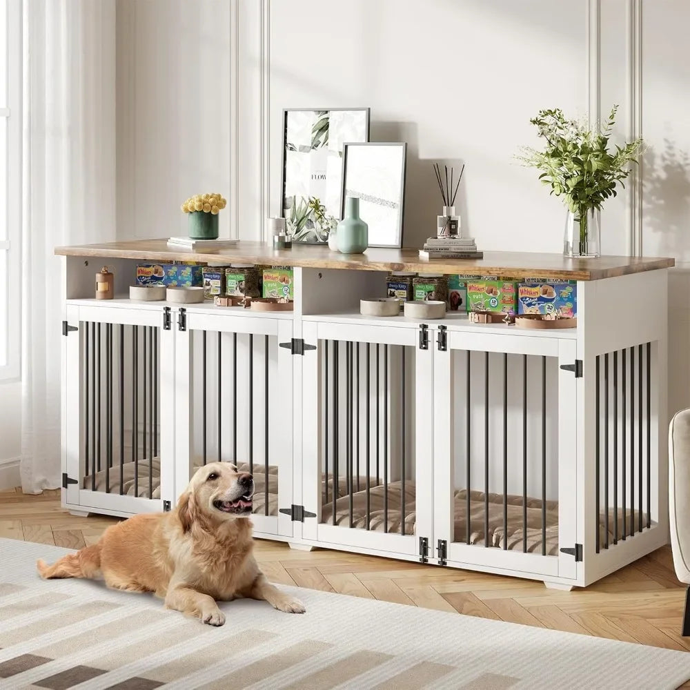 72 Inch Furniture Dog Crate for 2 Dogs