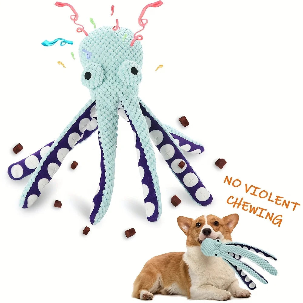 Octopus Shape Plush Dog Toy