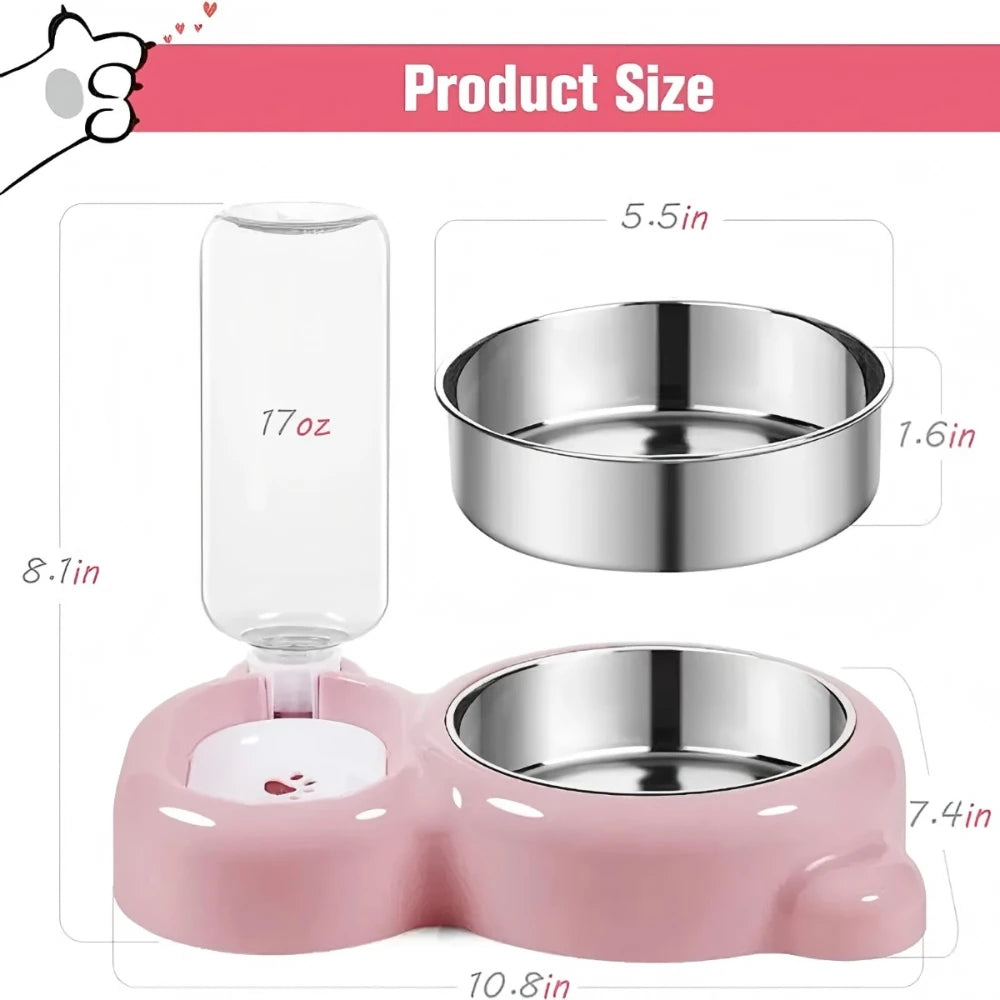 BPA-Free Pet Water Dispenser Double Bowl Set for Cats & Dogs