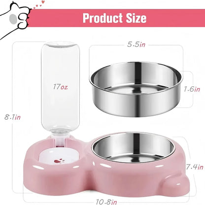 BPA-Free Pet Water Dispenser Double Bowl Set for Cats & Dogs