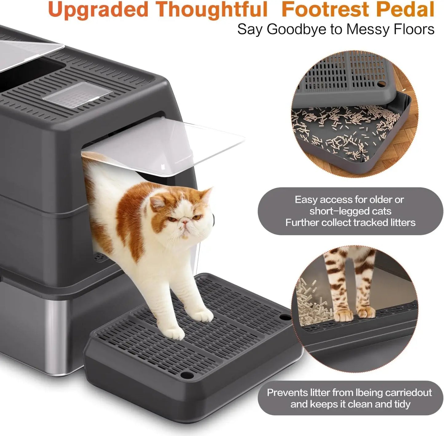 XXXL Stainless Steel Litter Box with Lid