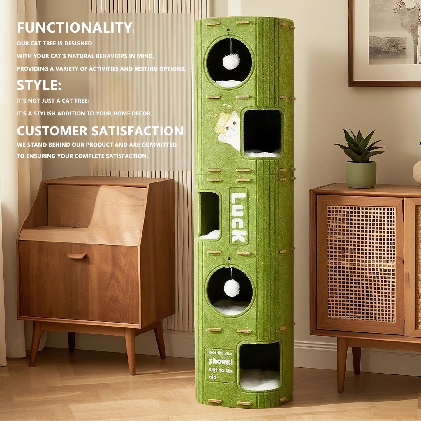 Three-Story/Two-Story Felt Cat Caves