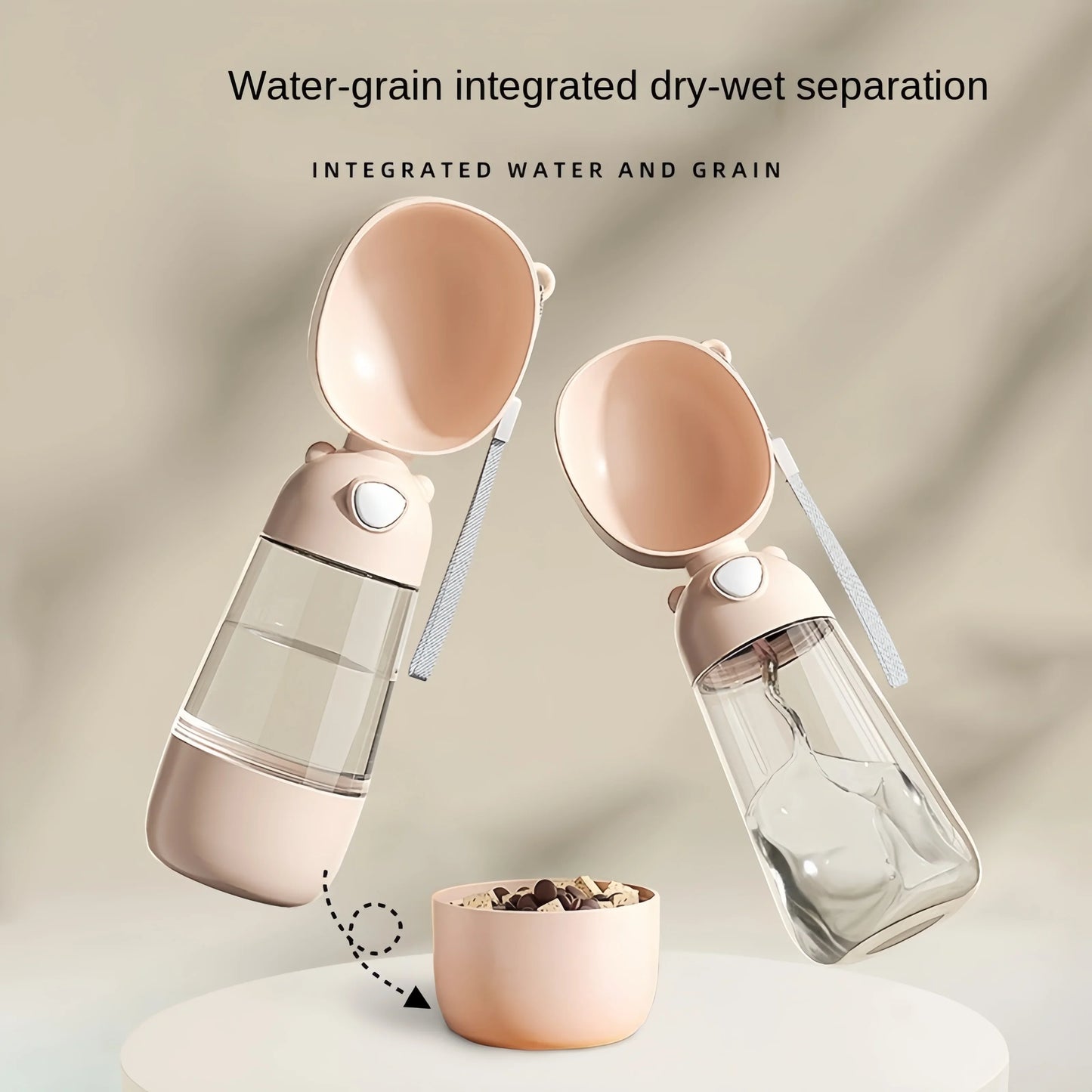 Travel Pet Water Cup and Bottle With Food Dispenser