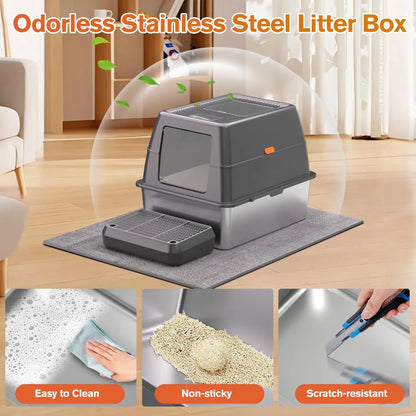 XXXL Stainless Steel Litter Box with Lid