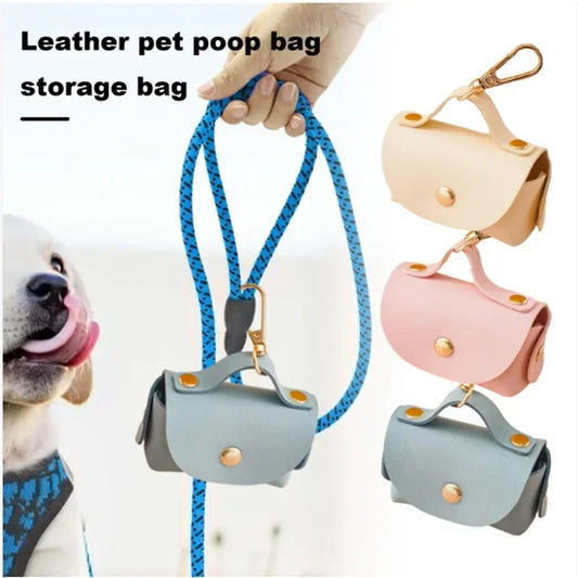 Leather Pet Poop Bag Holder