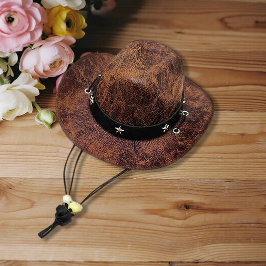 Western Style Pet Cowboy Hat with Bandana Set