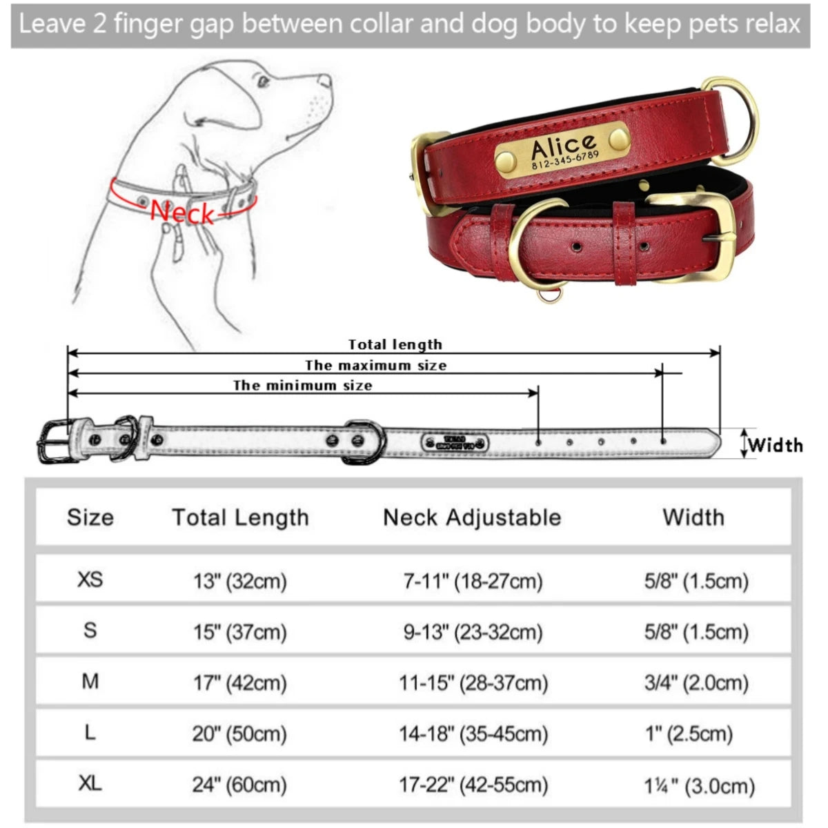 Personalized Leather Custom Dog Collar