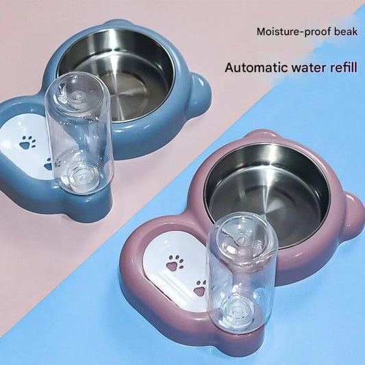 BPA-Free Pet Water Dispenser Double Bowl Set for Cats & Dogs