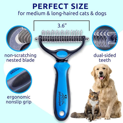 Dual-Sided Extra-Wide De-shedding Brush