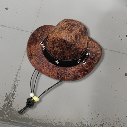 Western Style Pet Cowboy Hat with Bandana Set
