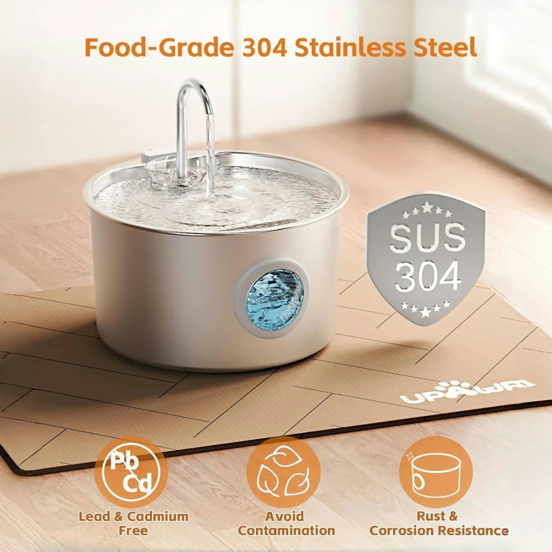 108oz Stainless Steel Filtered Cat Water Fountain