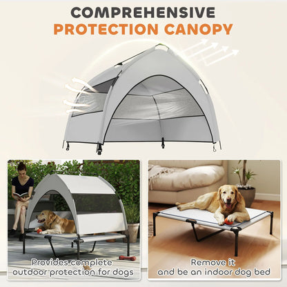 Elevated Dog Bed with Removable Canopy for Outside